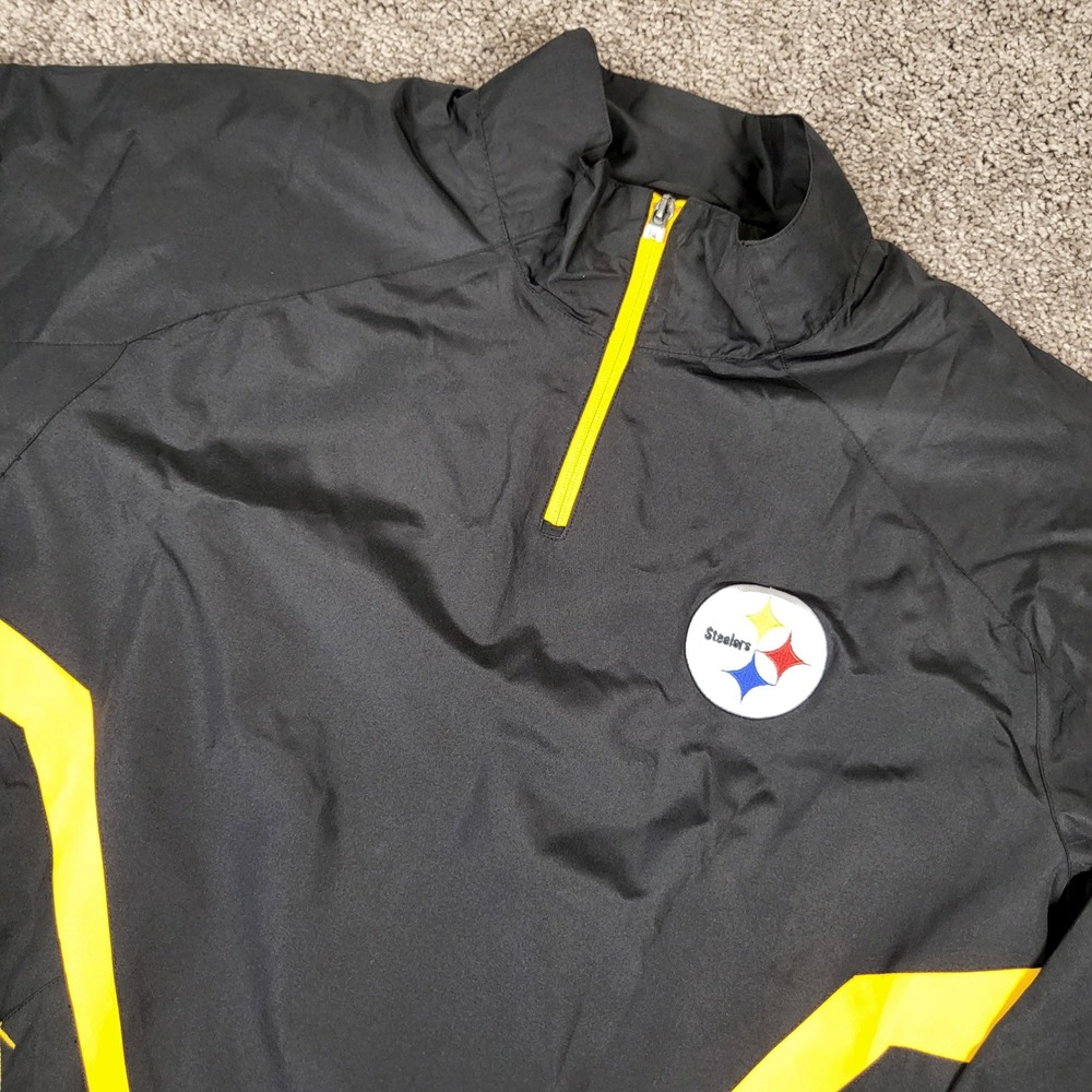 Reebok NFL Onfield Pittsburgh Steelers 1/4 Zip Windbreaker Jacket L